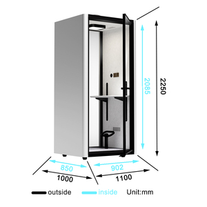 Cabina Acústica Modular <span class=keywords><strong>para</strong></span> Reuniones <span class=keywords><strong>de</strong></span> Oficina, Cabina Insonorizada Portátil con Ventana <span class=keywords><strong>de</strong></span> Vidrio <span class=keywords><strong>para</strong></span> un Espacio <span class=keywords><strong>de</strong></span> Trabajo Silencioso - Product Image 3