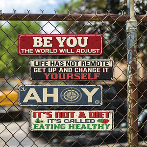 Plaque métallique vintage inspirante « Be You Ahoy » – Décoration murale pour bar ou « Man Cave » : « <span class=keywords><strong>C</strong></span>'<span class=keywords><strong>est</strong></span> <span class=keywords><strong>pas</strong></span> une cure minceur, <span class=keywords><strong>c</strong></span>'<span class=keywords><strong>est</strong></span> une vie saine » - Product Image 3