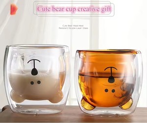 แก้วกาแฟสองชั้นลายหมีน่ารัก แก้วสองชั้นลายการ์ตูนสัตว์น่ารัก แก้วนมลายแมว เป็ด สุนัข ของขวัญน่ารักสำหรับผู้หญิง ของขวัญคริสต์มาส - Product Image 5