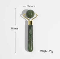 Ensemble d'outils de massage en jade naturel, rouleau de jade, stimulateur facial avec lifting du visage et soin des yeux pour le massage corporel à domicile