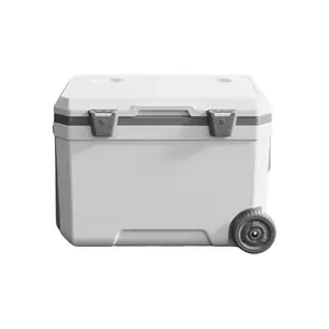 屋外プルロッド断熱ボックスピクニック再利用可能なアイスクーラーバッグ、車輪付きポータブル断熱配送ボックス付き