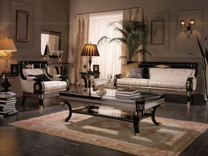 Luxury French Furniture <strong>Black</strong> Living Room <strong>Console</strong> <strong>Table</strong> with Mirror - Product Image 4