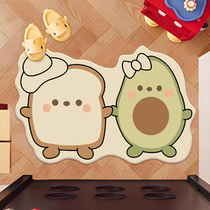 Tapis de bain ovale doux en imitation cachemire, antidérapant, pour la décoration de la maison, chambre et salle de bain - Product Image 3