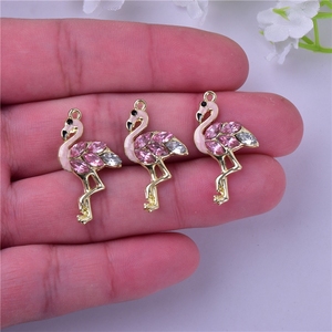 Flamingo Charme Mignon Flamingo Charmes Petit <span class=keywords><strong>Rose</strong></span> Accessoires Alliage Pendentif Collier Bracelet Chandail Boucle D'oreille Porte-clés Décoration - Product Image 4