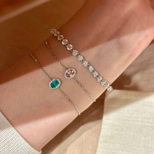 Solid 925 Sterling Silver Bracelet Trendy Clover Flower Station Bangle Bulk Wholesale Jewelry Factory Price For Women - Product Image 1