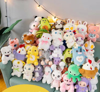 Pabrik Grosir Boneka Mini Crane Super Lembut 10-30CM, Mainan Hewan Isi Dakron, Gantungan Kunci, Boneka Mesin Vending, Lapisan Jala