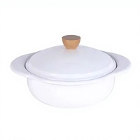 Panci Masak Minimalis Ramah Lingkungan dari Baja Karbon Berlapis Enamel untuk Berkemah, Memasak di Rumah, dan Sup