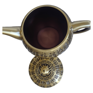 Stile <span class=keywords><strong>cinese</strong></span> rame rotondo teiera e ciotola <span class=keywords><strong>da</strong></span> tè ornamenti con centinaia di benedizioni modelli adatti per la decorazione d'interni - Product Image 6