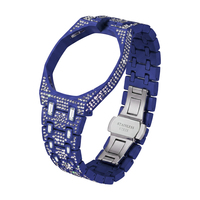Kit de modification de boîtier de montre de luxe pavé de diamants, bracelet, lunette en cristal, fermoir en acier inoxydable, accessoires pour montre numérique