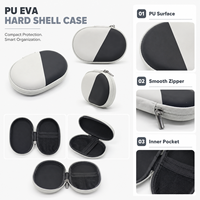 Étui de rangement rigide en EVA personnalisé avec fermeture éclair, boîte de protection ovale portable avec poche en filet pour accessoires de voyage