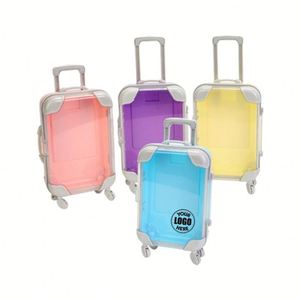 Mini Rolling Luggage for Kids: Clear Toy <b>Suitcase</b> - Pretend Play & Travel Fun - Product Image 1