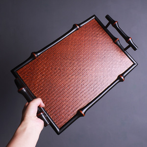 Bamboo Storage Tray Rectangle Multifunction <b>Desk</b> Tableware Oriental Style Standing Type Part Number 9195 - Product Image 4
