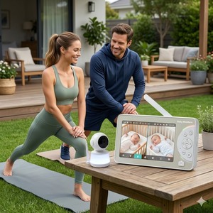 Babyphone intelligent WiFi KT714T avec écran extra large de 7 pouces, caméra vidéo sans fil HD 720P, batterie 5000 mAh, longue portée, PTZ - Product Image 1