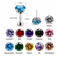 Vente en gros de bijoux de piercing pour le nez en titane ASTM F136 16G, avec grappe de zircons CZ sans filetage et système push-pin, idéal comme cadeau