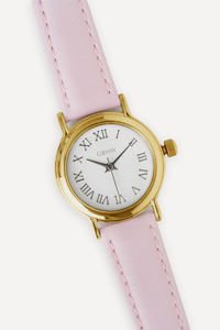 Montre-bracelet classique en or blanc et rose GBHW, élégante, de luxe, à quartz, décontractée, analogique, avec bracelet en cuir véritable - Product Image 2