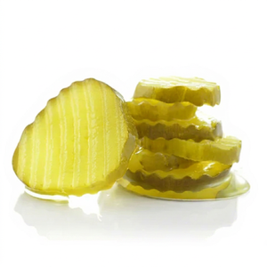 Wavy Spicy Canned <b>Pickled</b> Cucumber Slices Vinegar Brine Mason <b>Jar</b> Packaging | Peeled | Room Temperature - Product Image 1