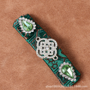 Suyingjing Chinese Style Rhinestone Fabric Hair Clip Women's Artistic Retro Headdress Accessory - Product Image 1