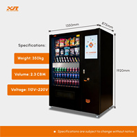 Distributeur automatique XY grande capacité en acier inoxydable, compatible SDK, pour la vente de snacks et boissons avec paiement par carte/espèces et gestion cloud.
