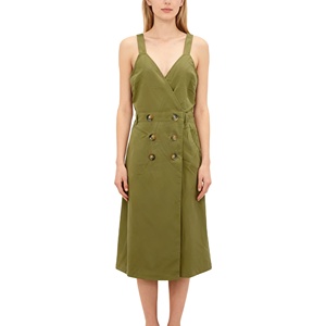 Robes décontractées de haute qualité vert armée pour robe de <span class=keywords><strong>travail</strong></span> robe à <span class=keywords><strong>bretelles</strong></span> coréenne - Product Image 1