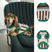 Gilet sans manches doux et moelleux à rayures hawaïennes pour chiens et chats, vêtements chauds d'hiver pour petits chiens et chats