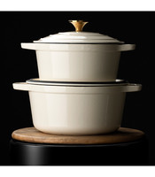 Bright Houseware Klasik Dökme Demir Emaye Kaplı 8 Parça Fırın Güvenli Tencere Seti
