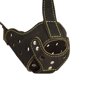 Bozal de perro de cuero genuino, cubierta de boca ajustable, bozal de perro antiladridos antimordidas - Product Image 3