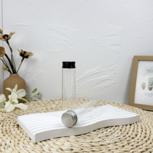Hot Sale Custom Size clear Glass <b>test</b> <b>Tube</b> with Black Screw Cap for goods - Product Image 3