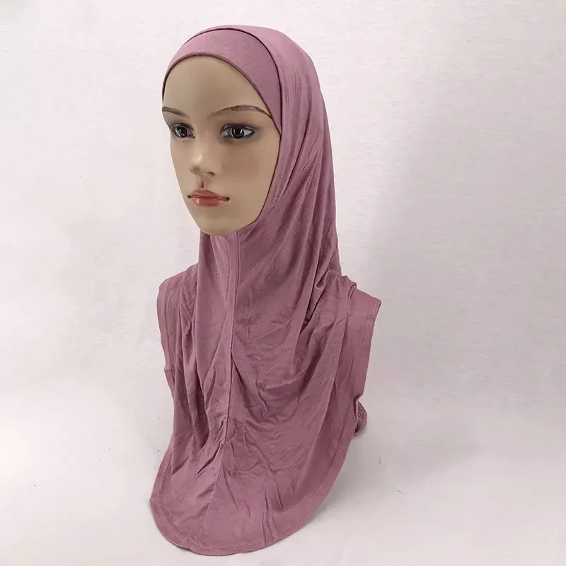 Foulard de luxe arabe musulman confortable deux pièces, hijab instantané avec sous-écharpe, châles de dubaï QK230