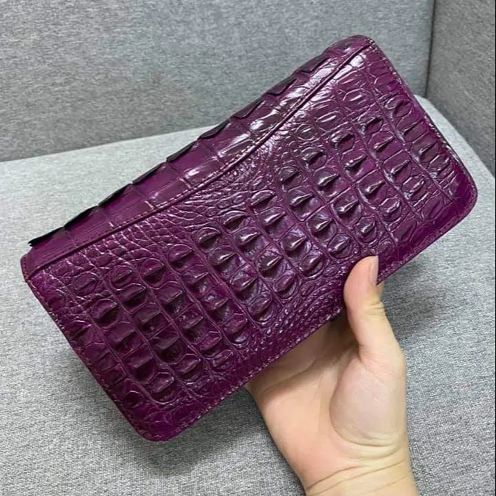 Wholesale Genuine Crocodile Leather Women Clutch Size 21.5x11.5cm Made In Vietnam Luxury Leather Clutch For Women