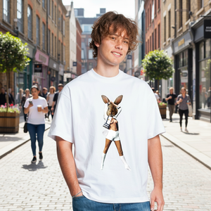 เสื้อยืดผู้ชายพิมพ์ลายดิจิทัลรักษ์โลก 'Playgirl' ผ้าฝ้าย 100% ทรงโอเวอร์ไซส์ น้ำหนัก 180 กรัม - Product Image 3