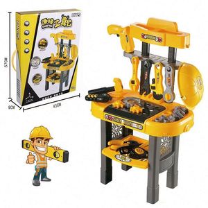 Maison de jeu pour enfants en plastique à assembler soi-même, table de jeu, atelier de réparation, jouet mécanicien, super ensemble d'outils de luxe, jouets - Product Image 1