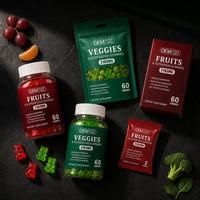 OEM Private Label Fruit en Groente Superfood Gummy Supplement Duo 2 x 60 Gummies Natuurlijke Smaken Vegan Glutenvrij