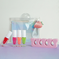 Marque privée Personnaliser logo Vegan cosmétique à base d'eau séchage rapide permanent Peel off paillettes enfants coloré vernis à ongles en gros