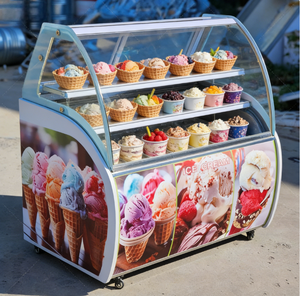Vitrina Refrigerada de Sobremesa para Helados y Gelatos, Exhibidor de Vidrio para Helados y Gelatos - Product Image 1