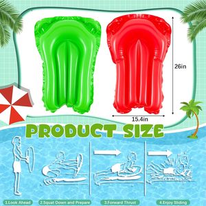 Toboggan aquatique double piste rouge et vert avec arroseur et 2 bodyboards pour les courses de jardin des enfants - Product Image 3