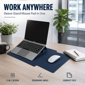 Custom Logo Multifunction Slim Velcro Waterproof Pu Leather 13 14 15 16 Inch <strong>Laptop</strong> Sleeve Case <strong>Bag</strong> with Stand <strong>for</strong> Macbook - Product Image 4