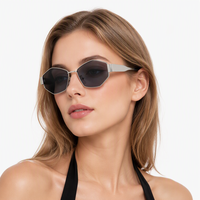 Lunettes de soleil tendance de luxe pour femmes, style influenceur, monture ovale métallique avec protection UV400