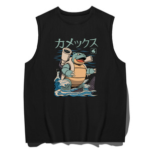 Chaleco Logo Personalizar Fabricante de ropa Bajo MOQ Vestes Pareja <span class=keywords><strong>Manga</strong></span> Pocket Monsters Squirtle Mujeres Chalecos Anime Camiseta - Product Image 6