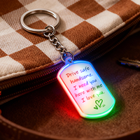Portachiavi LED in PVC con Stampa UV di Alta Qualità, Design con Testo Commovente, Impermeabile, Luce Brillante, Regalo per Bambini, Genitori e Innamorati