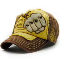 Gorra de béisbol de mezclilla desgastada personalizada con bordado de calavera y remaches, estilo Dad Hat, ajustable, para motociclista y camionero