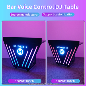 Bàn DJ di động điều khiển bằng giọng nói, có đèn LED, kiểu quầy bar phát sáng, dành riêng cho DJ, dùng cho quán bar, hộp đêm - Product Image 3