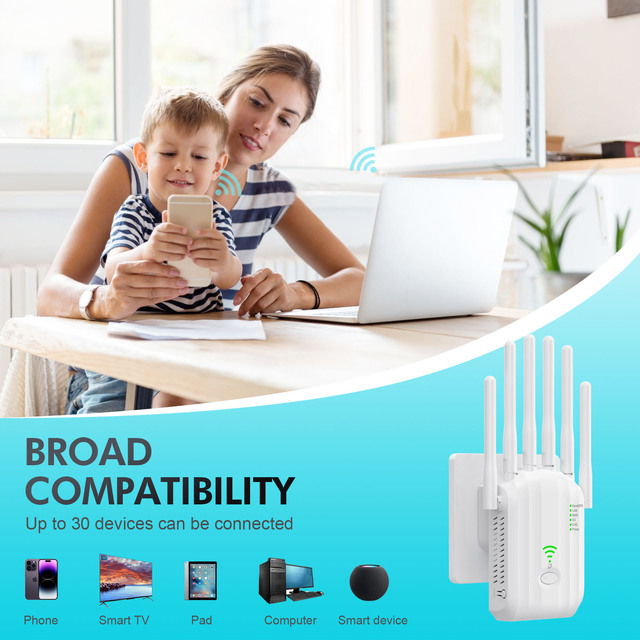 Repeater Wireless Signal Amplifier 5G Dual Band Extender 1200M Gigabit Ups 1000Mwifi Router U20 802.11n
