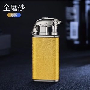 Accendino a Doppia <span class=keywords><strong>Fiamma</strong></span> Antivento con Ricarica a <span class=keywords><strong>Gas</strong></span> Circolante, Design Coccodrillo Satinato, per Sigarette - Product Image 4