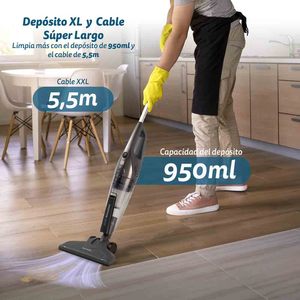 Aspiradora vertical EasySweep de 600W con filtro HEPA lavable y cable de 5.5M - Product Image 2