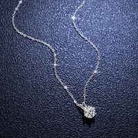 Collier pendentif classique en argent sterling plaqué platine avec moissanite taille brillant 1 carat pour femme, haute qualité, idéal pour mariage