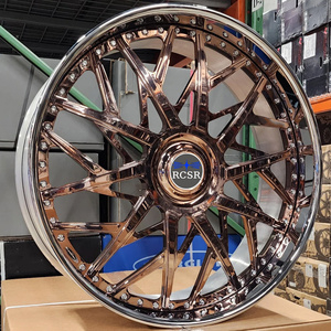 Rines Forjados de Aleación de Aluminio RCSR de <span class=keywords><strong>2</strong></span> Piezas, 18-28 Pulgadas, 5x120.65, Rines Cromados con Borde Profundo Dorado para Chevrolet GT500 - Product Image 4