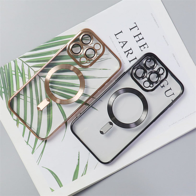 Hot Selling Electroplated Clear Case for Iphone 14 6.1 Inch Luxury Magnetic TPU Cell Phone Case for iPhone 14 Pro Max Plus