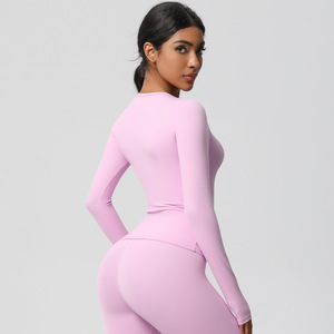 Phụ nữ dài tay áo phi hành Đoàn cổ Workout hàng đầu, Slim-fit căng vải, lý tưởng cho Yoga, phòng tập thể Dục Đào Tạo, và các hoạt động thể thao - Product Image 6