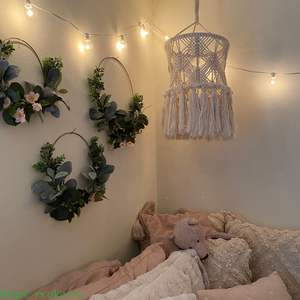 Macrame Woven Breathable 100% Cotton <b>Small</b> Bohemian Home Decor <b>Lampshade</b> Chandelier From Vietnam - Product Image 5