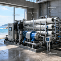 Système de purification d'eau RO 3000L/H, station de traitement d'eau par osmose inverse, purificateur d'eau commercial